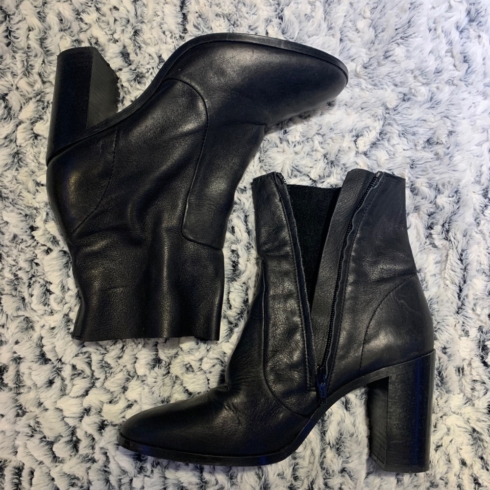 River Island Black Leather booties